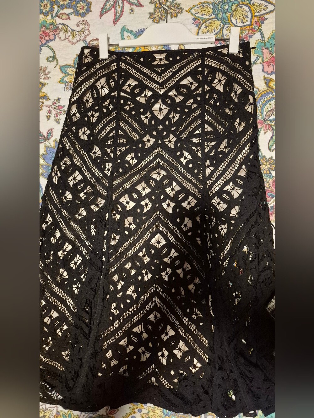 Coast Black Lace Overlay Dress Skirt - UK 12